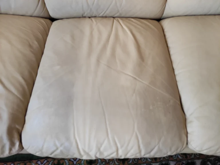 Czysty pas tapicerki skórzanej na siedzisku no efekt nazej pracy.