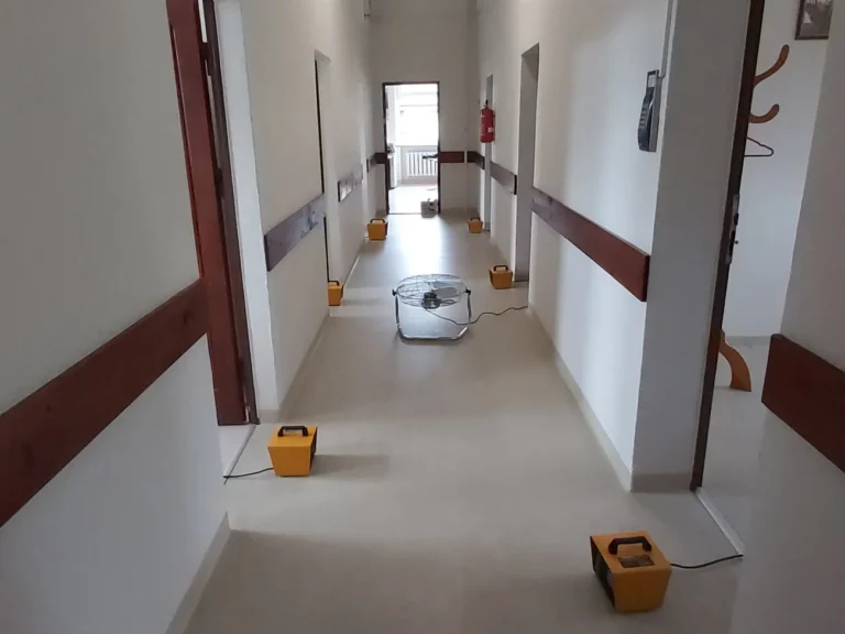 Dezynfekcja ozonem, wielu pomieszczeń biurowych jednocześnie.