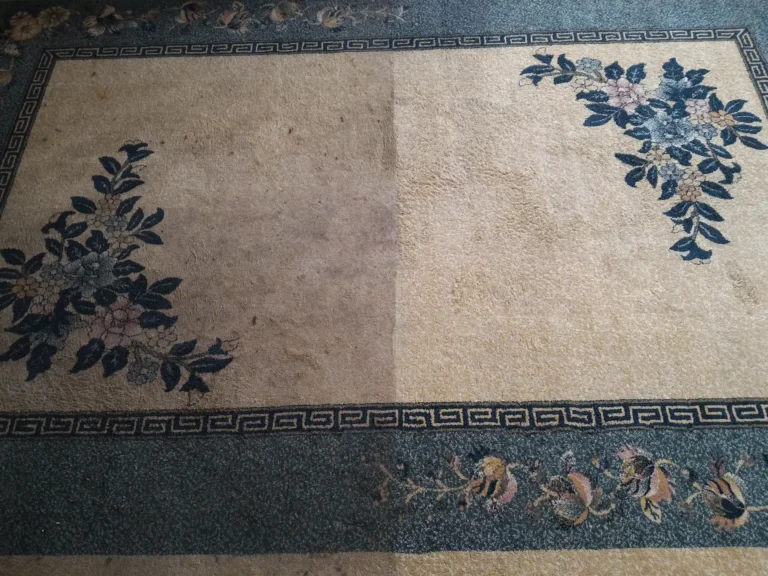 Do połowy wyprany dywan dla ukazania efektu przed i po 2