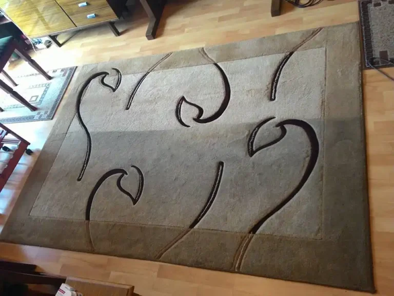 Do połowy wyprany dywan dla ukazania efektu przed i po