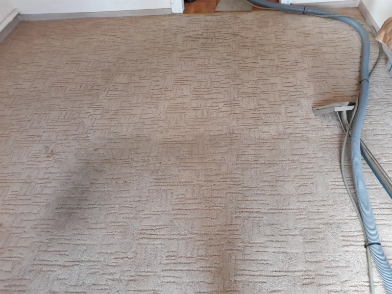 Wykładzina w nacinany wzór wymaga dokładnego czyszczenia. Różnica po praniu widoczna.