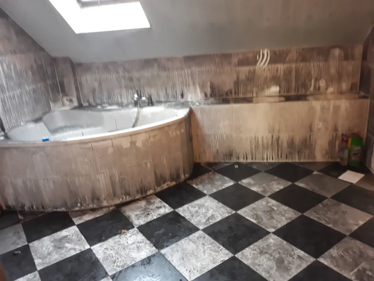 Oczyszczanie pożaru - łazienka przed